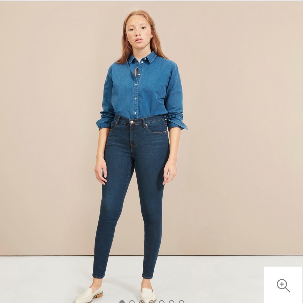 EVERLANE Dark Blue Mid Rise Skinny Jeans sz 29